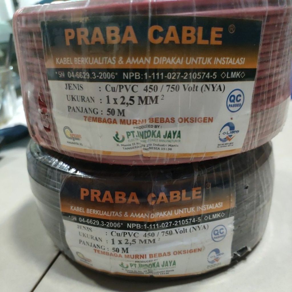 kabel NYA 2,5 mm praba tembaga murni (SNI)