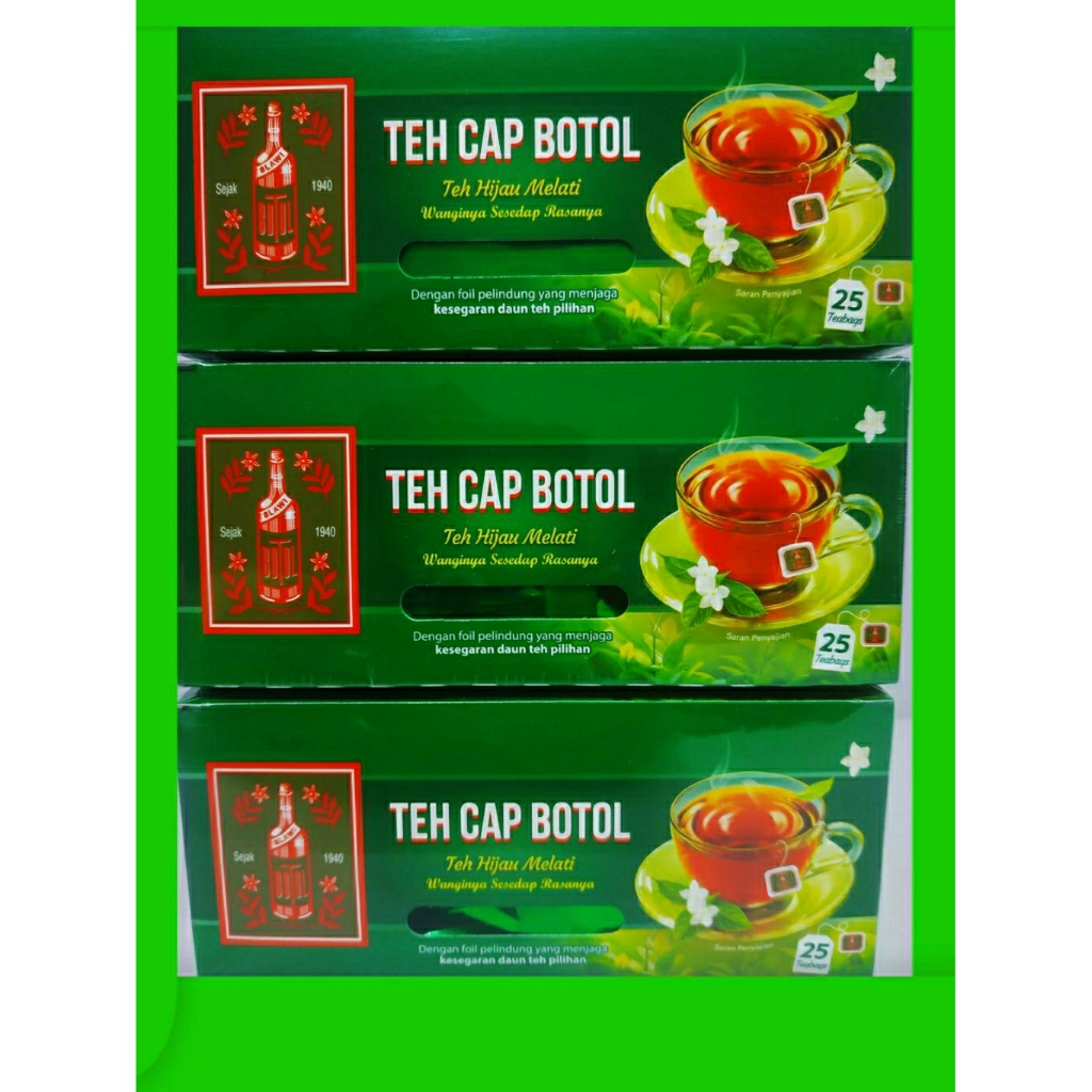 

TEH. CAP. BOTOL. HIJAU. KEMASAN. KOTAK. 50. GRAM