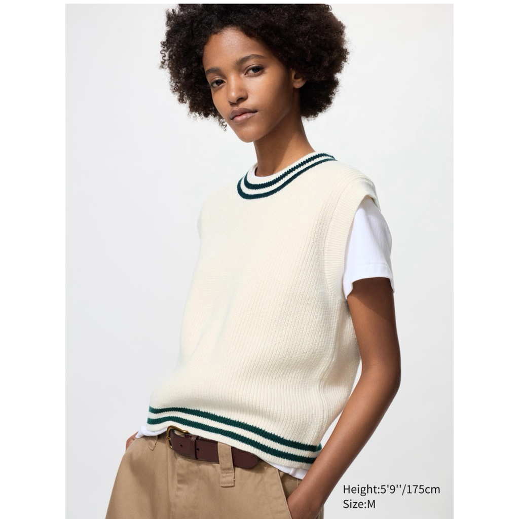 SALE WOMEN Rompi Rajut Kerah Bulat UNIQLO