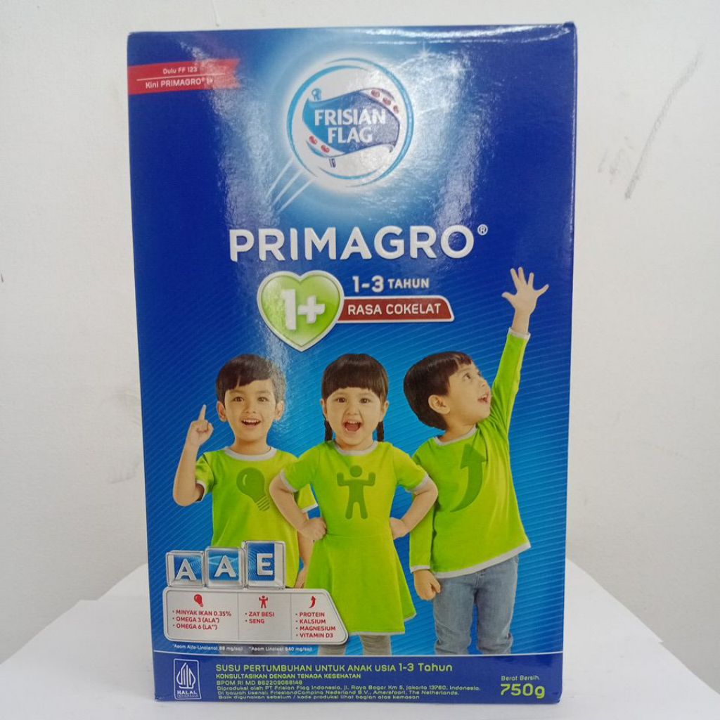 Frisian Flag Primagro 1+ - Susu anak usia 1-3 tahun rasa coklat 750g