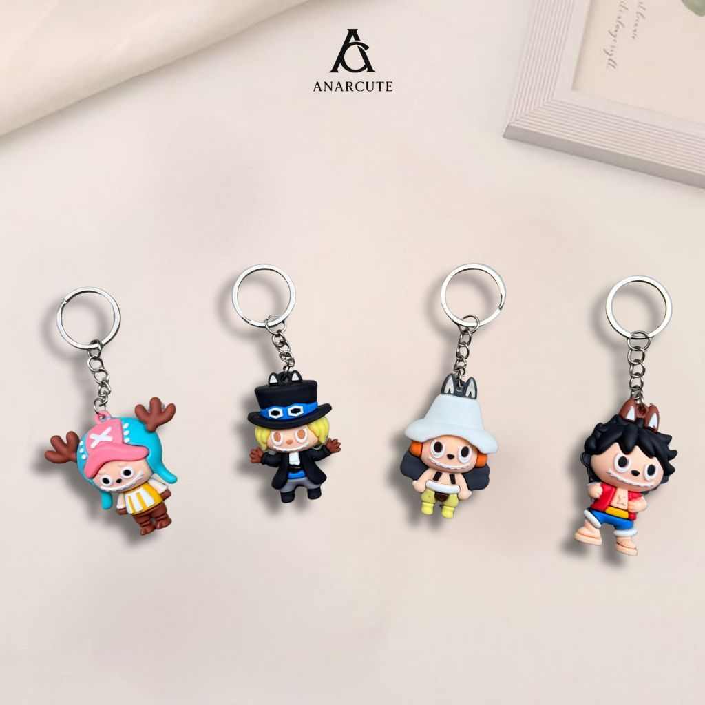 Gantungan Kunci Karakter Lucu Keychain Anime Onepiece Gantungan Tas Aesthetic Aksesoris Souvenir