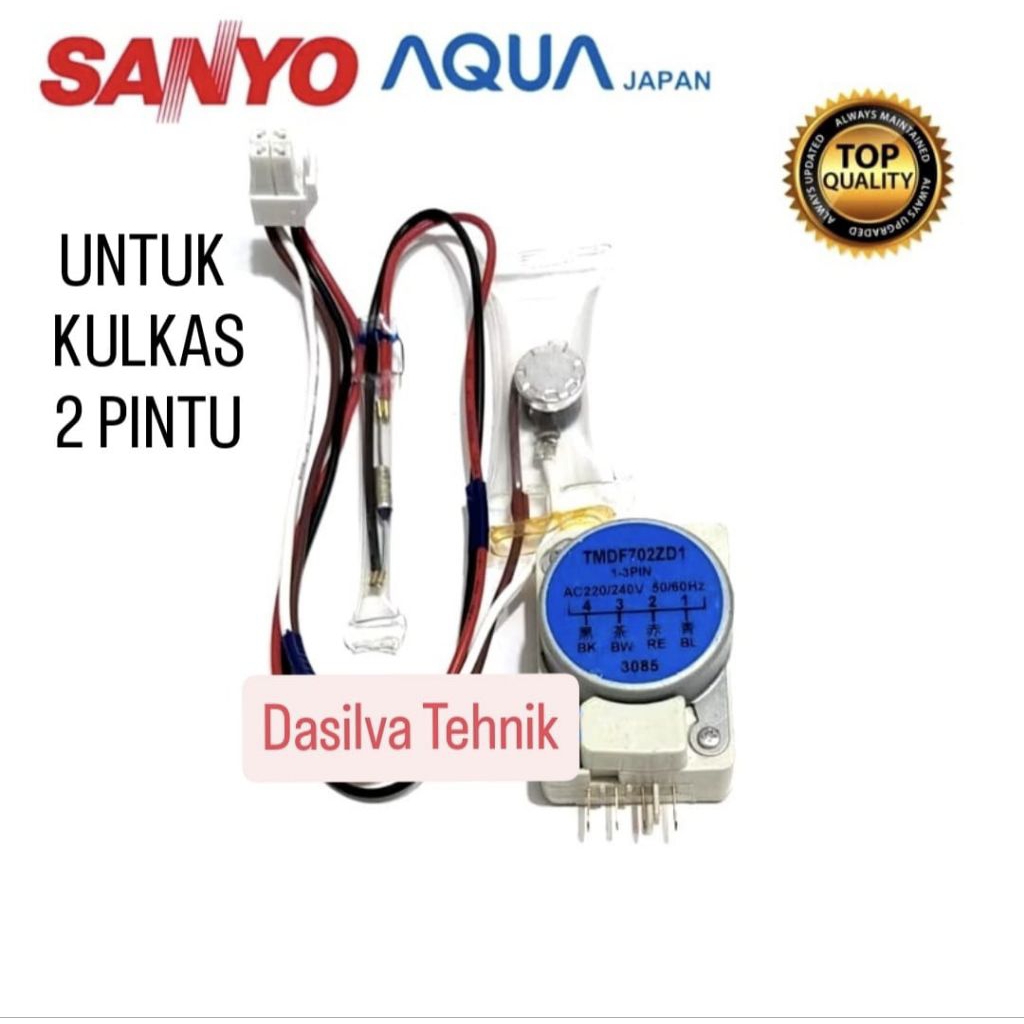 1 SET TIMER + BIMETAL DEFROST KULKAS SANYO / AQUA  ORI 2 PINTU
