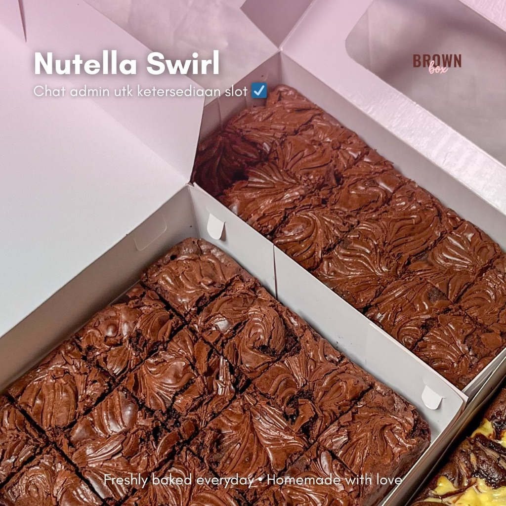 

Premium Baked Nutella Swirl Fudgy Brownies (22x10)