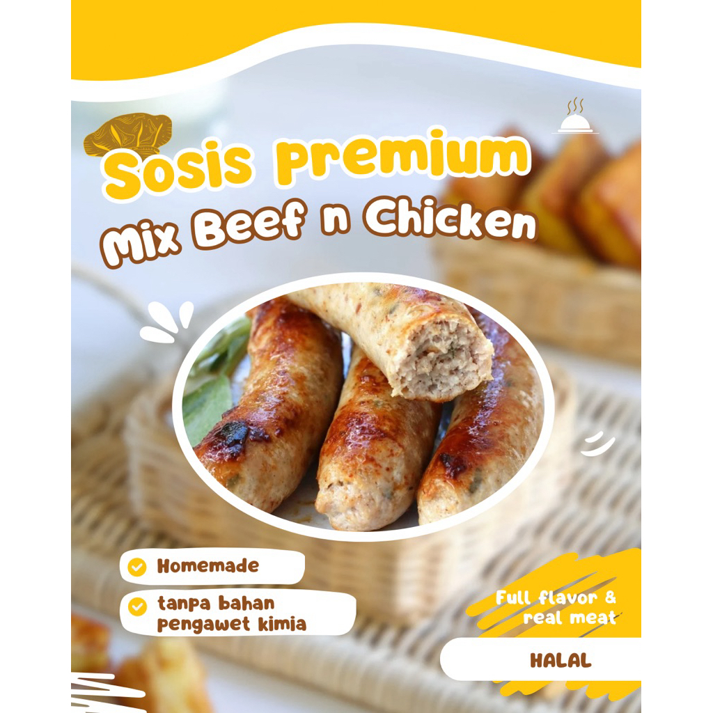 

sosis premium homemade fresh mix beef n chicken