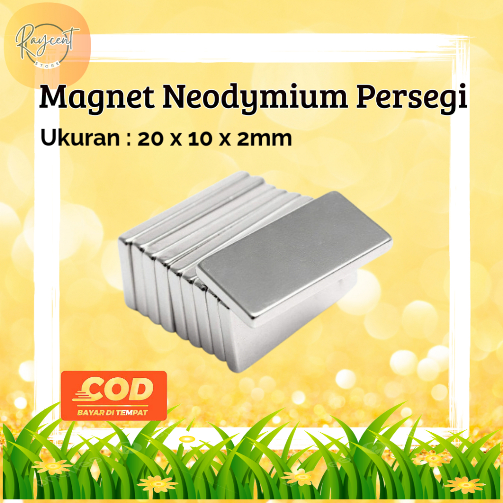 Strong Magnet Neodymium 20x10x2mm Balok Persegi Petak 20x10x2 mm Kotak 20x10x1.5mm