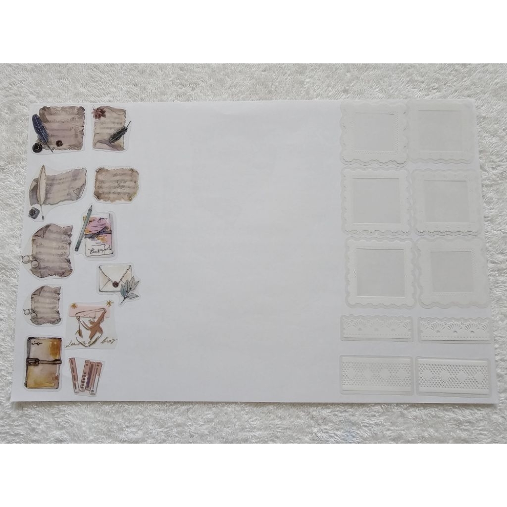 

(Baca Deskripsi) Retro Lace & Retro Paper Transparent Sticker Flakes