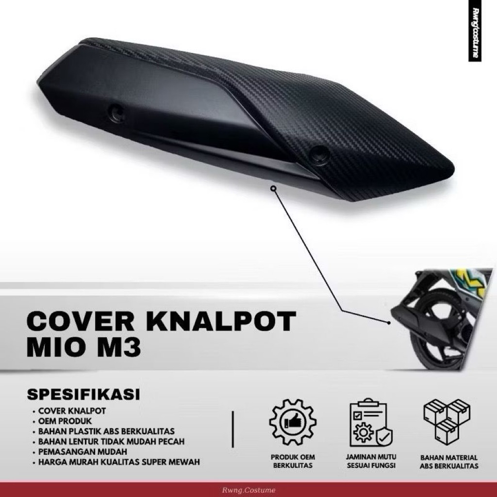 tutup tameng Knalpot Mio M3 / Z / S / Soul Gt 125 / Xride 125 / X-Ride 125  tameng
