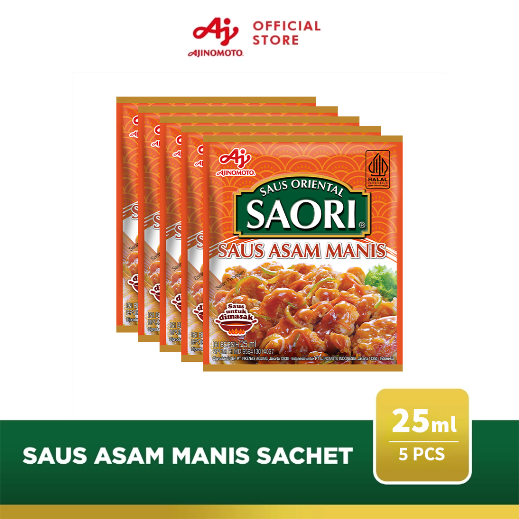 

SAORI® Saus Asam Manis Oriental Sachet 25 ml (5 pcs)