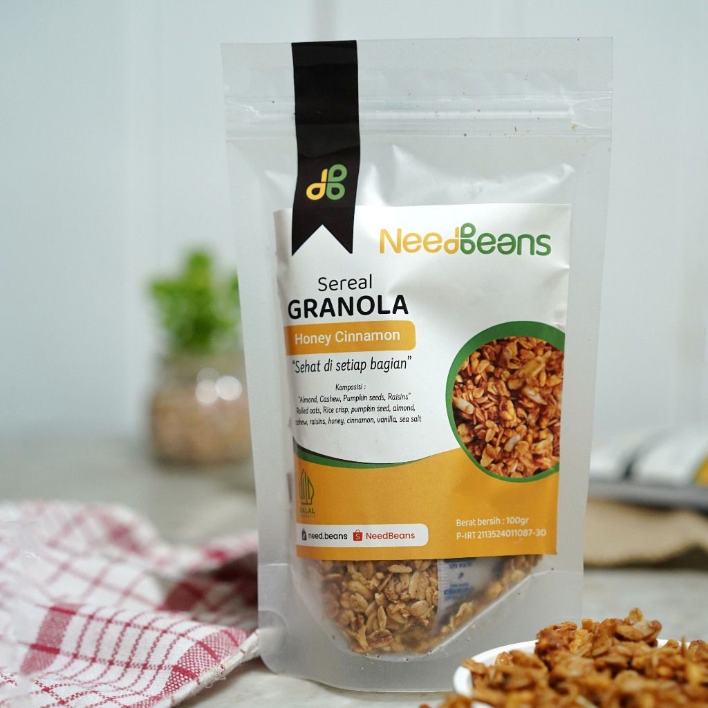 

Sereal Granola Varian Honey cinnamon cemilan sehat 100g dari NeedBeans