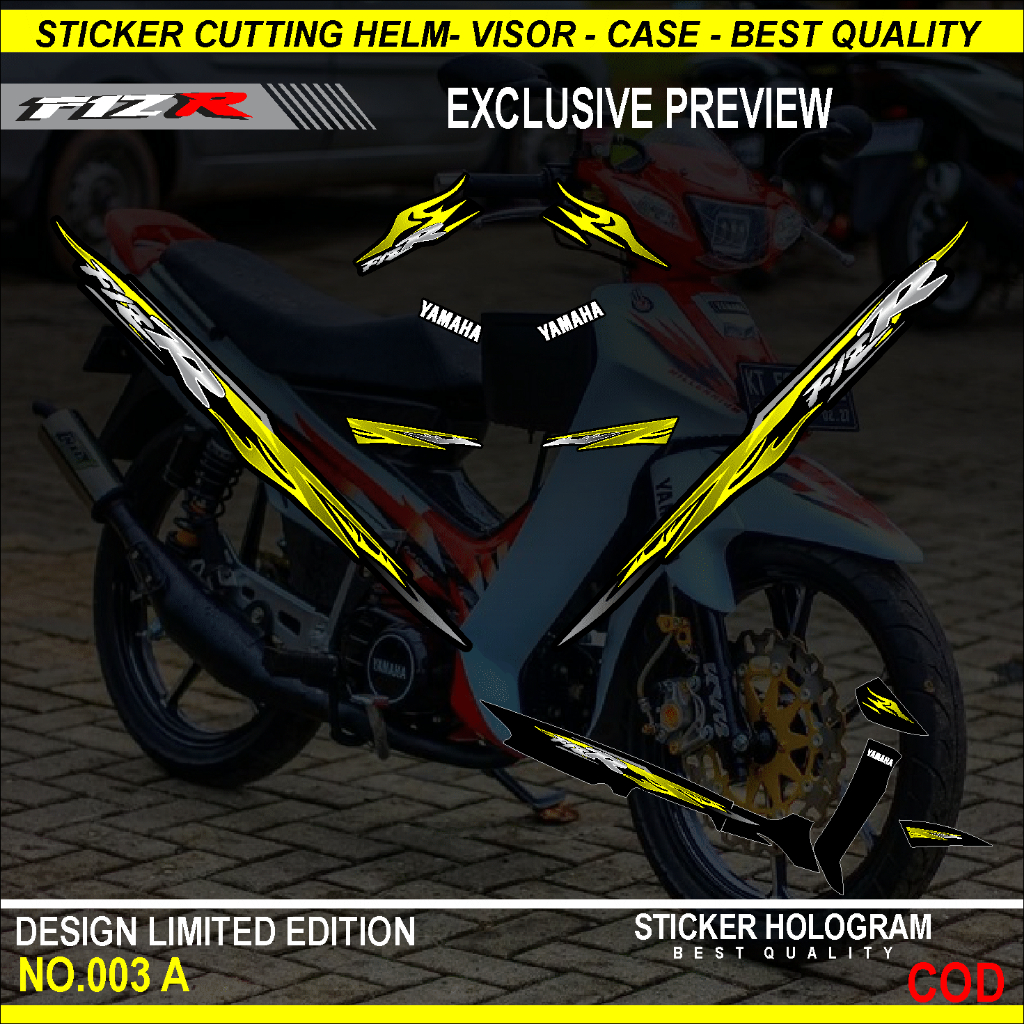 LIST STRIPING FIZ R DESAIN TERBARU VARIASI BODY MOTOR STICKER HOLOGRAM FIZ R | STRIPING FIZ R HOLOGR