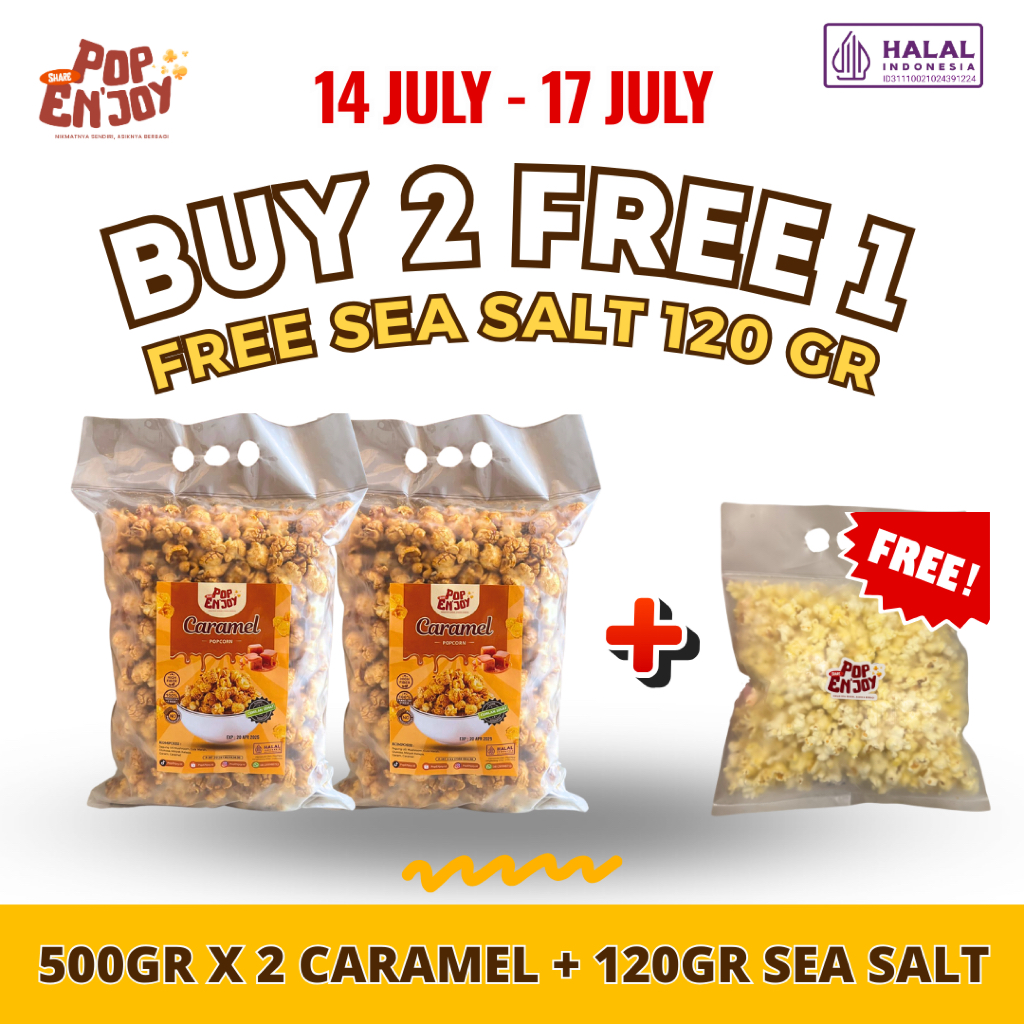 

wadistroalip [BUNDLING 2] CARAMEL POPCORN 1 KG - PopENjoy (2xgr) / Camilan Manis Crispy Popkorn