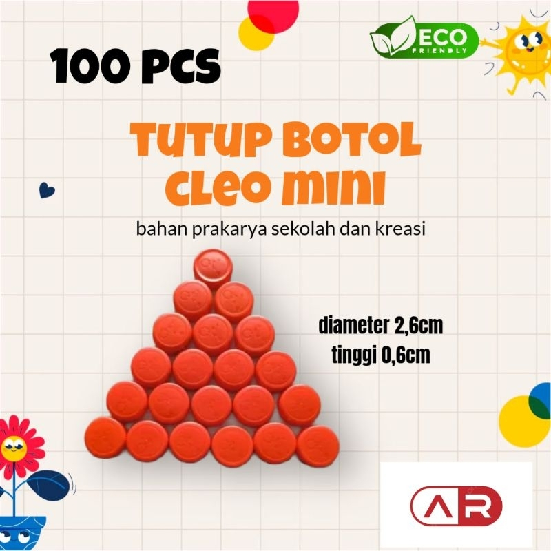 Tutup Botol Bekas Cleo Mini (100 Pcs) DIY, Prakarya - Kondisi Bersih