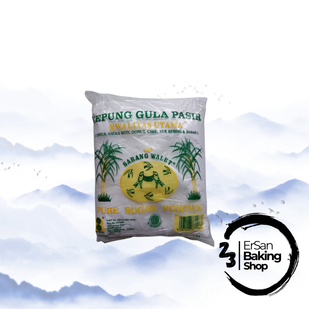 

Tepung Gula Pasir/Gula Halus/Tepung Gula Cap Sarang Walet Bumindo 1 Kg