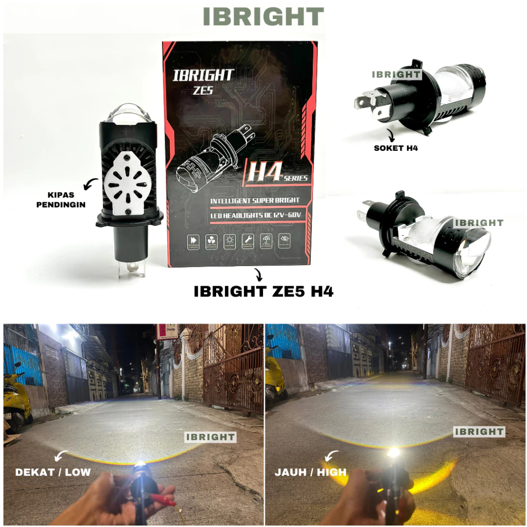 IBRIGHT - Lampu Utama H4 IBRIGHT ZE5 - IB-H4-ZE5