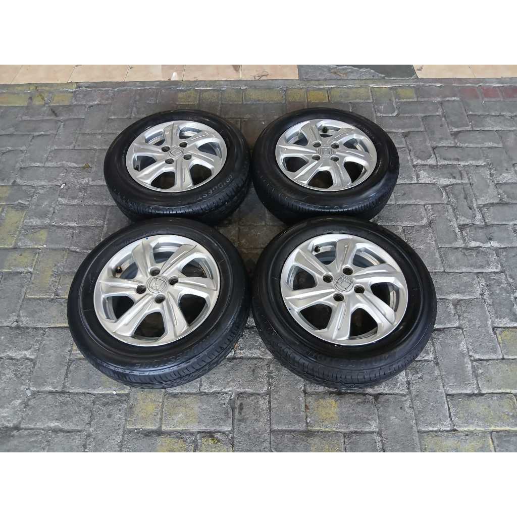 VELG MOBIL ORI STD COPOTAN BRIO E SATYA RING 14 LUBANG BAUT PCD 4X100 + BAN 175 65 R14 PELEK