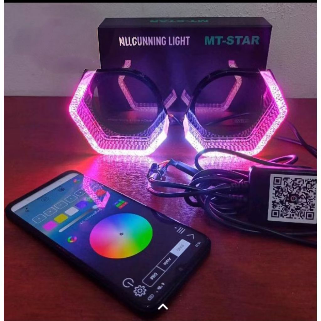 SHROUD RGB 5D CRYSTAL HEXAGONAL MT STAR 2,5 INCH DAN 3 INCH SHROUD MOTOR MOBIL