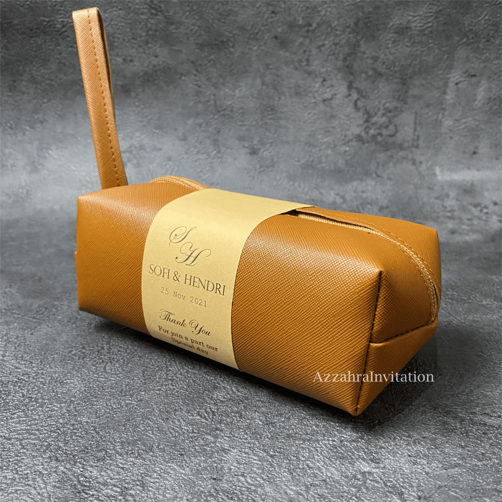 Souvenir Pernikahan Boxy Pouch Kubus Ukuran 15x6x7 cm Souvenir Dompet Premium Unik Mewah Elegant Aes