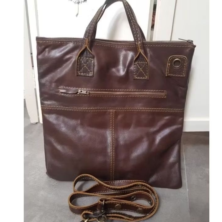 tas kulit cowok cewek unisex Tote bag shoulder bag