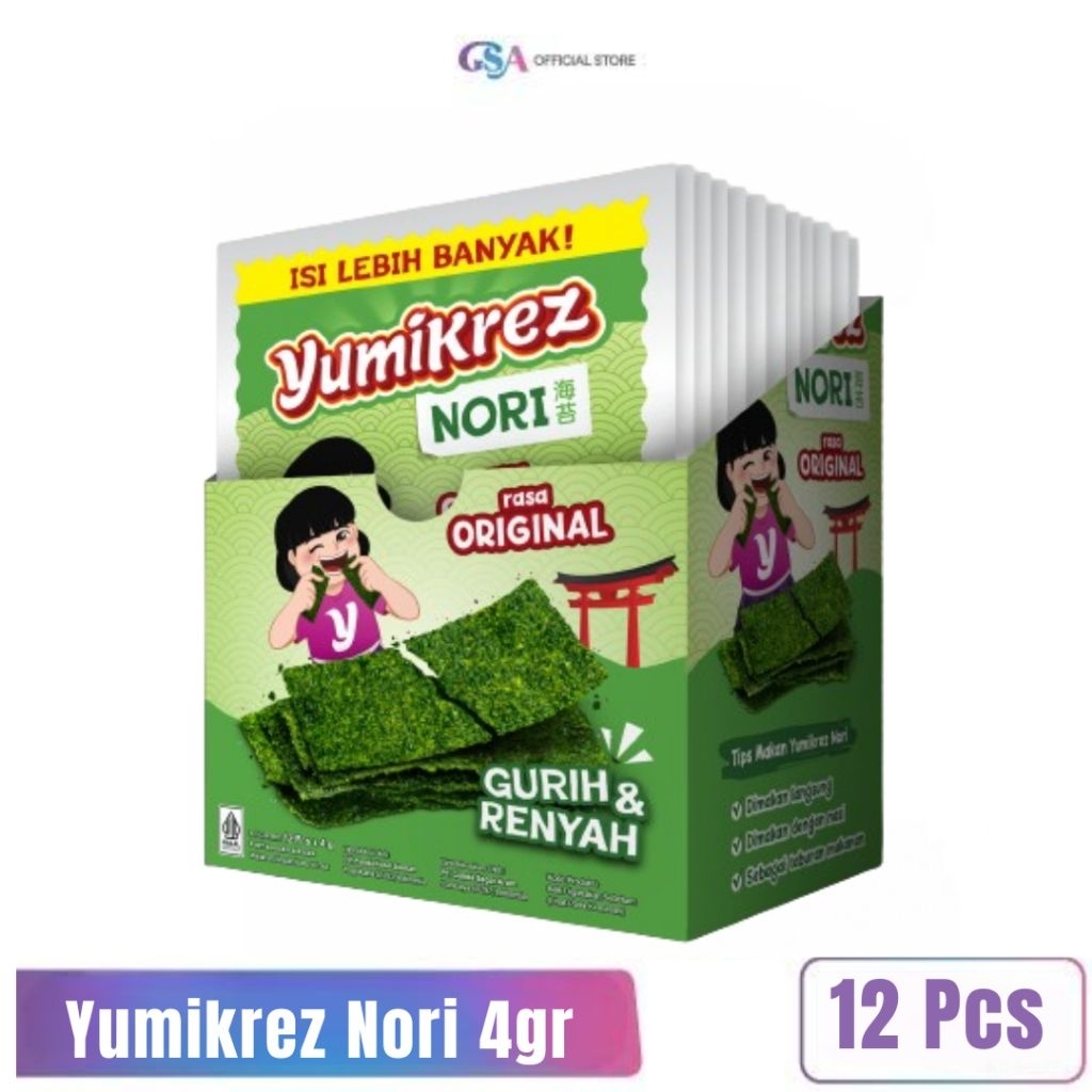 

Snack Rumput laut Yumikrez 1box (12pcs)