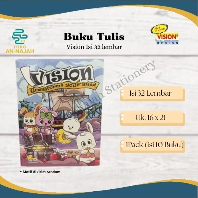 

BUKU TULIS VISION ISI 32 LEMBAR (1 PACK 10 BUKU)
