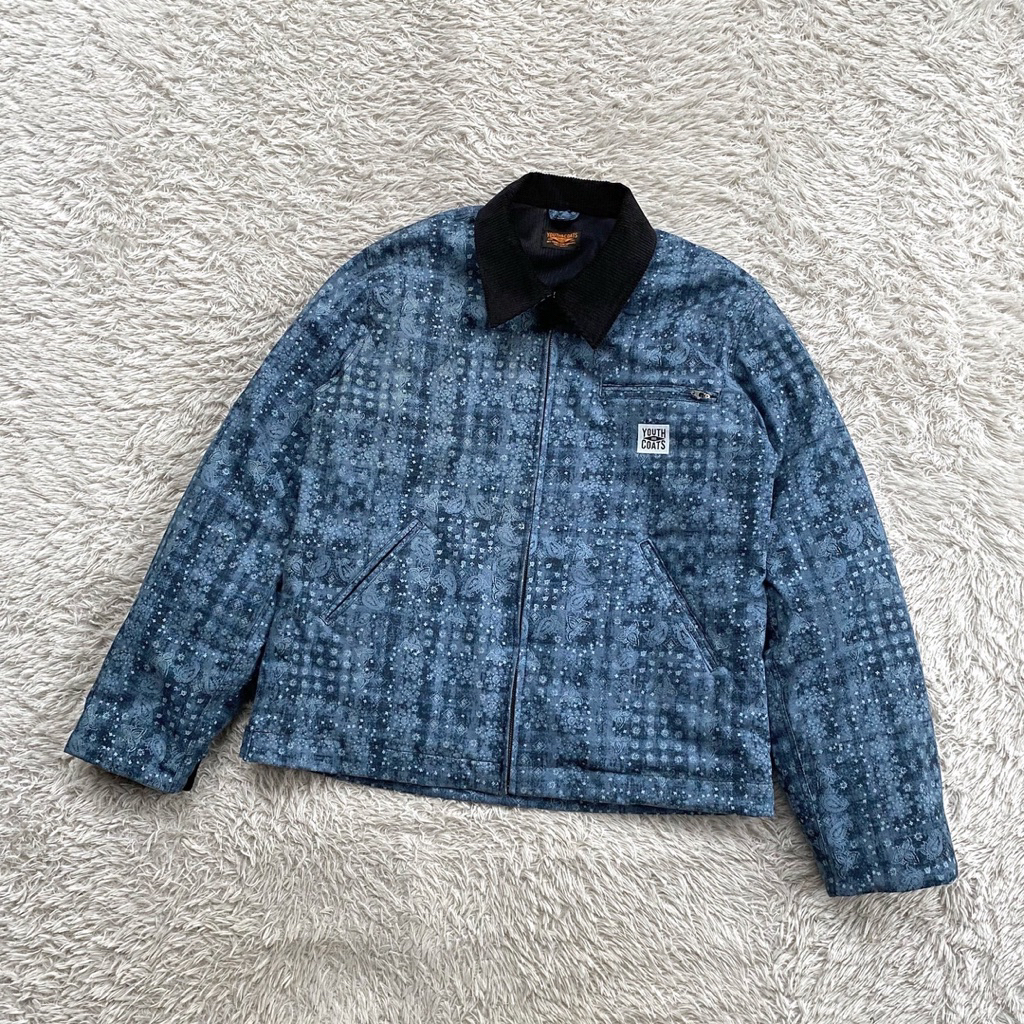 Youth & Coats Mens Detroit Paisley Pattern Work Jacket Boxy Fit