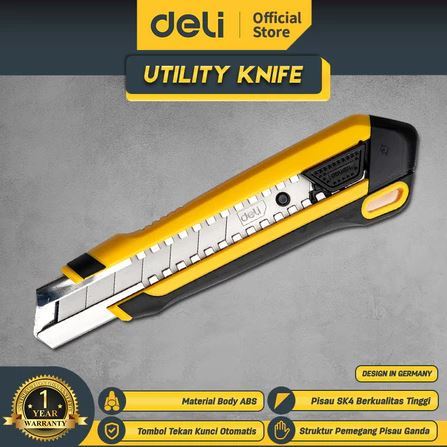 

Pisau Serbaguna untuk Kebutuhan Harian Deli EDL025 Cutter 18mm SK5
