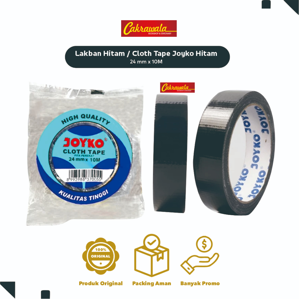 

JOYKO Cloth Tape 24mm Biru – Lakban Kain Kuat Serbaguna untuk Kabel & Panggung