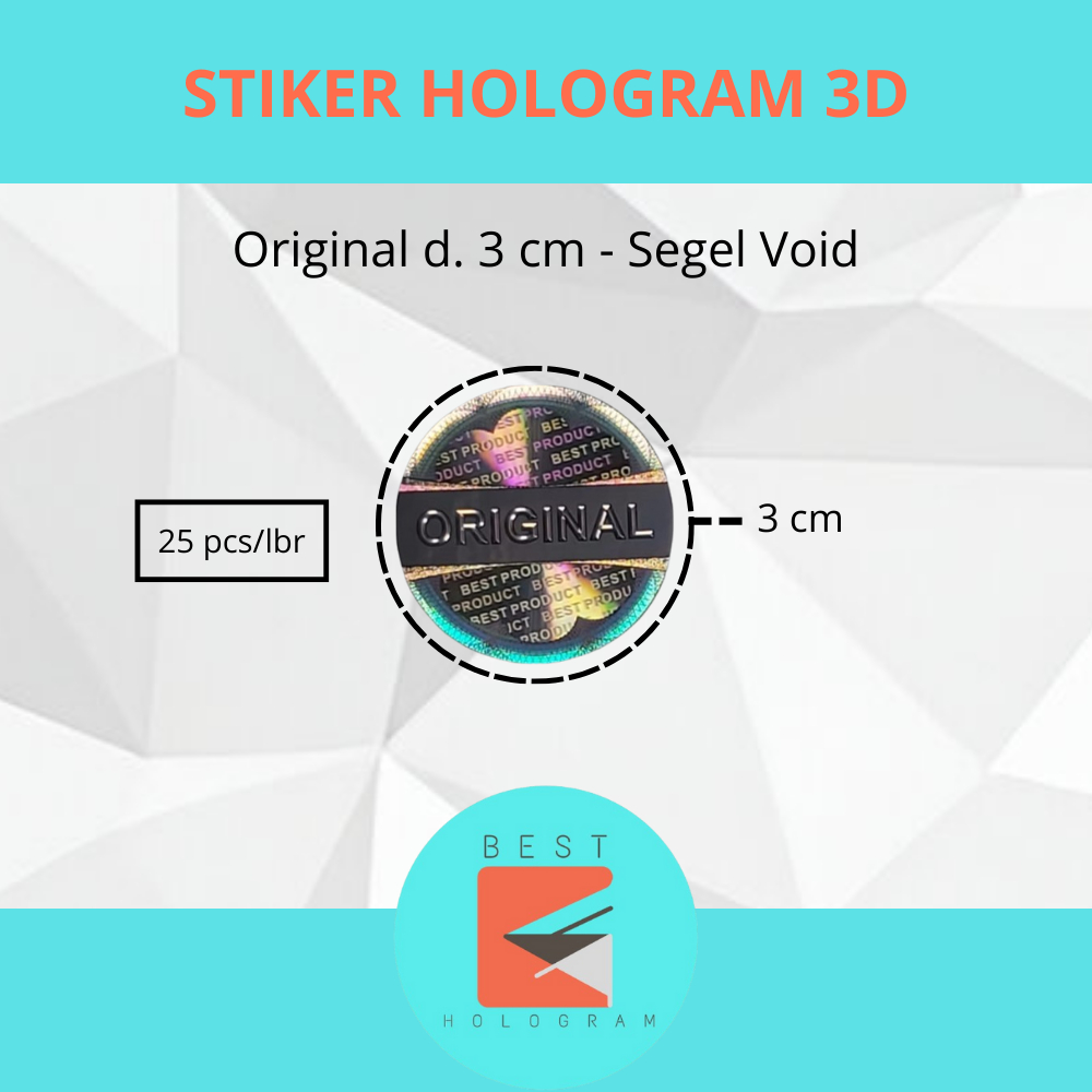 

Stiker Hologram 3D Original uk. diameter 3 cm
