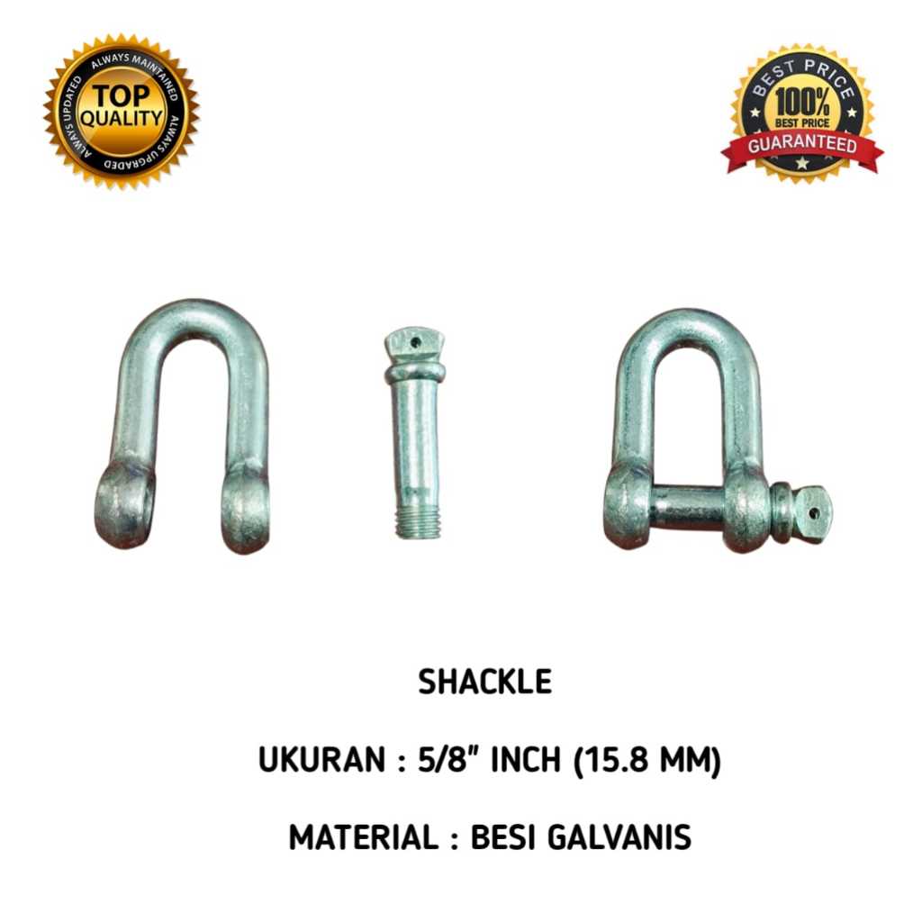 Segel D 15.8mm besi galvanis Shackle D 15,8 mm Shackle D Besi Galvanis 15,8mm 5/8" Segel Dee 5/8 inc