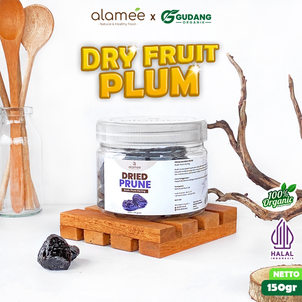 

ALAMEE Dried Prune Cemilan Buah Kering Sehat Buah Plum Kering Rendah Kalori Tanpa Biji PREMIUM 150gr