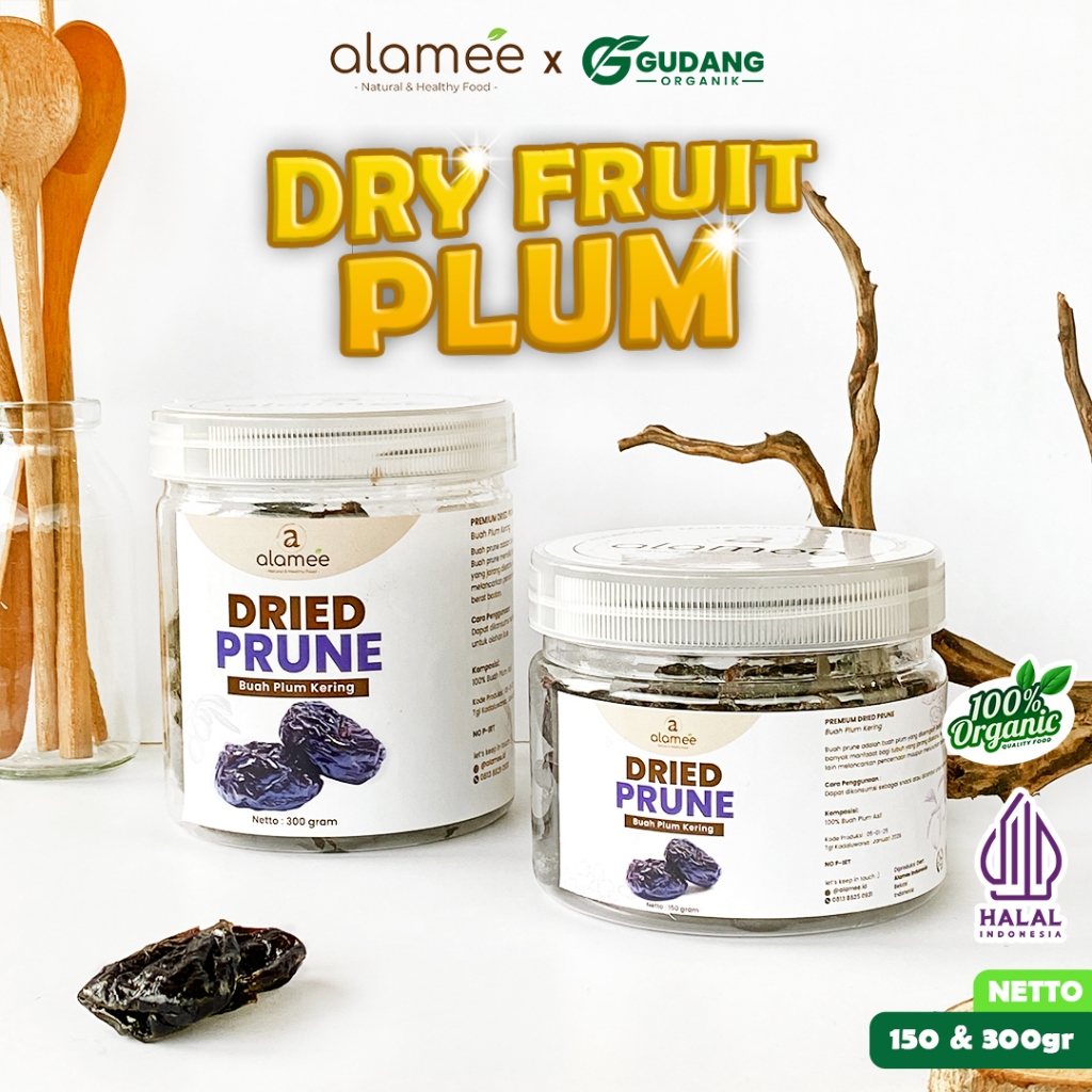 

ALAMEE Dried Prune Cemilan Buah Kering Sehat Buah Plum Kering Rendah Kalori Tanpa Biji PREMIUM 300gr