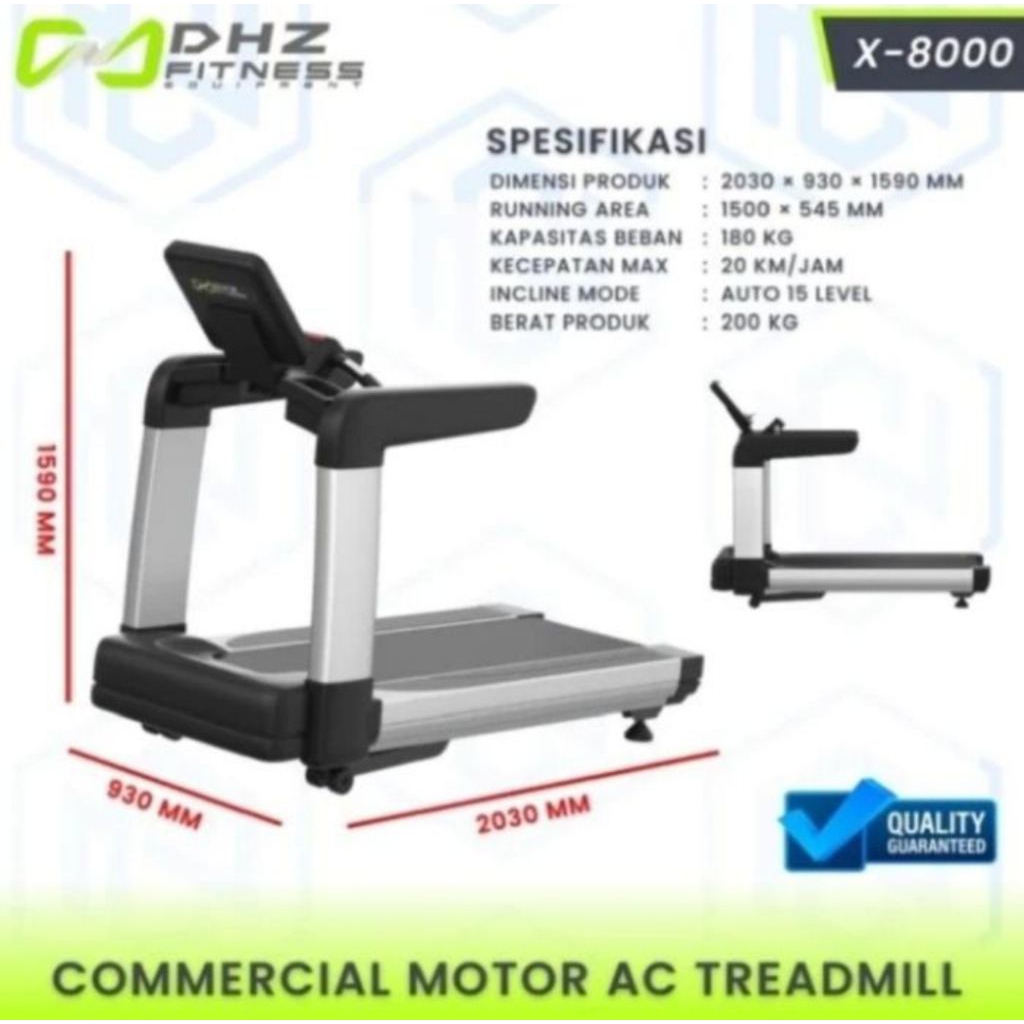Treadmill Elektrik Commercial DHZ X-8000