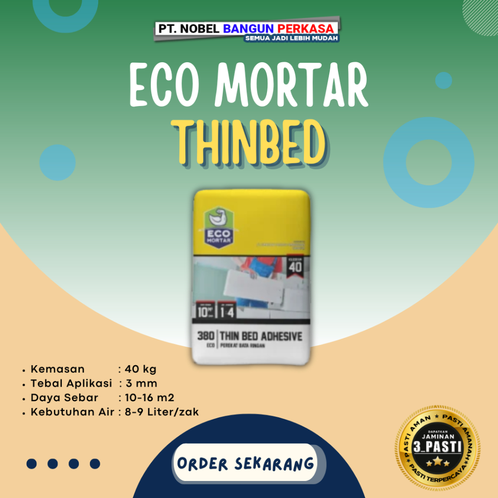 Semen Mortar "Eco Mortar Perekat Bata Ringan (Thinbed) 40kg ECO 380"
