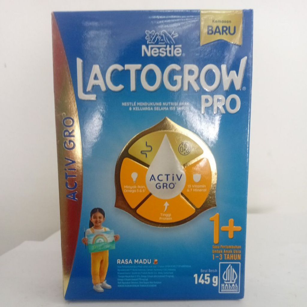 

Susu Lactogrow Pro Active Gro 1+ 145g - Susu Anak usia 1-3 tahun Rasa Madu