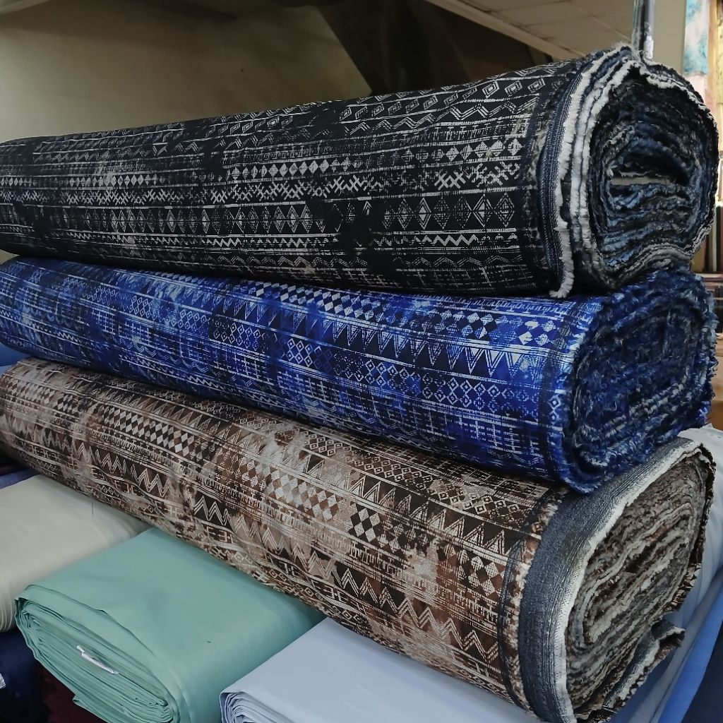 Bahan kain semi jeans/ Kain semi jeans motif | Jeans motif