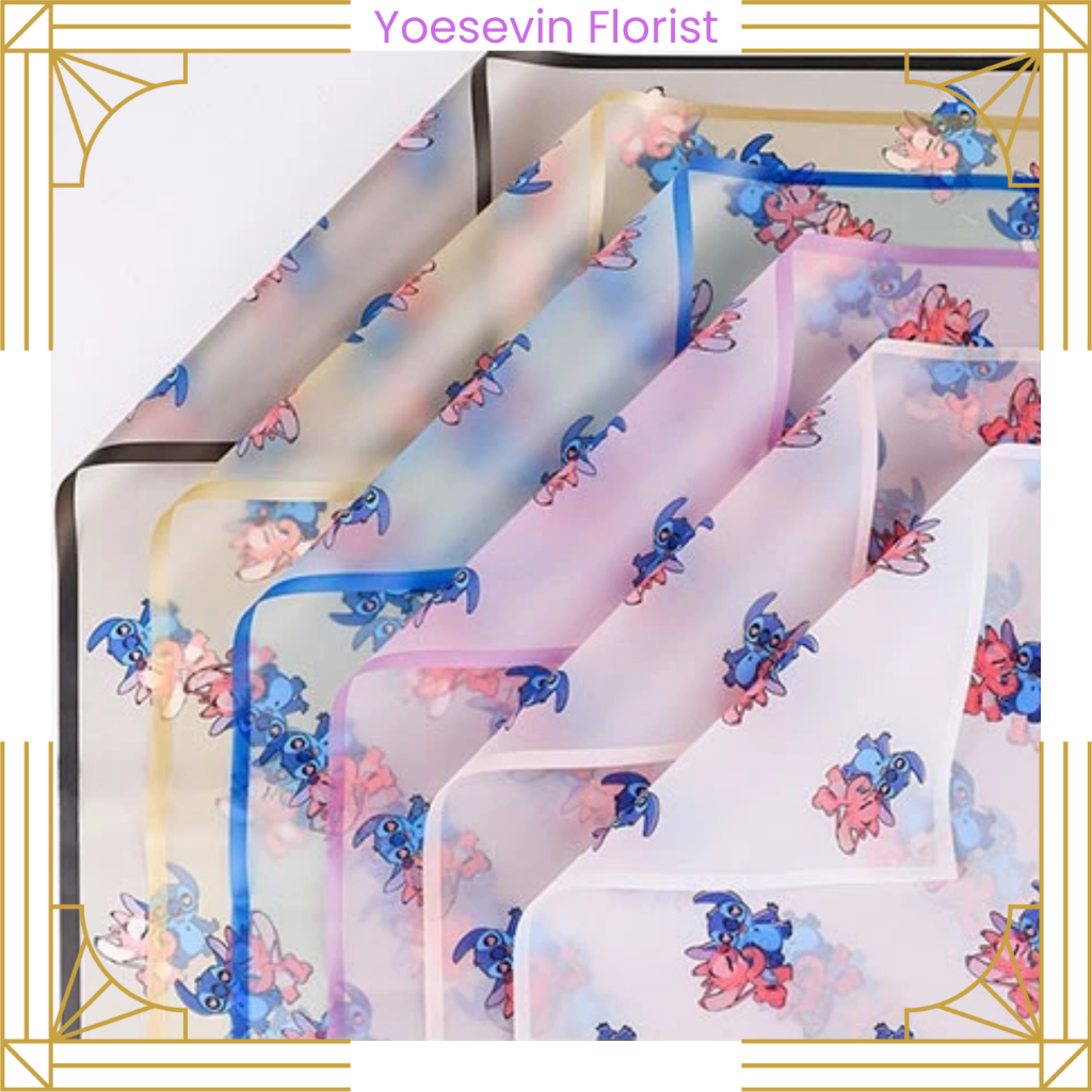 

KB80 Kertas Buket Motif Kartun LILO STITCH TRANSPARAN Flower Wrapping Cellophane Kertas Kado