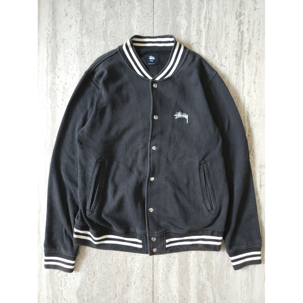 Jacket Varsity Stussy Black Fleece