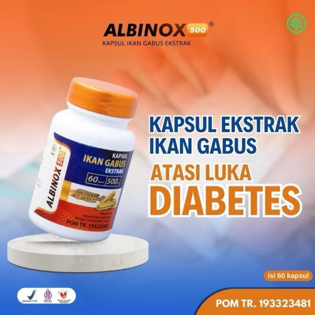 Albinox Ekstra Ikan Gabus Obat Luka Pasca Operasi, luka bakar & radang kulit.