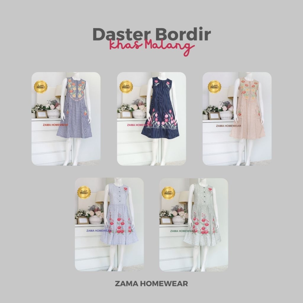 ZAMA | Daster Pendek Sleveless Bordir Khas Malang