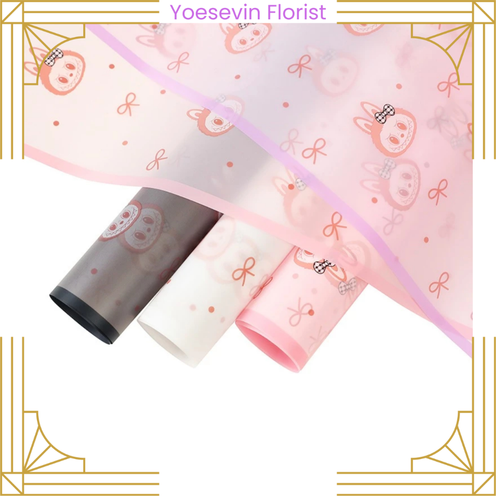 

KB85 Wrapping Cellophane Kertas Buket Motif Corak Kartun Anak LABUBU / Kertas Kado Ecer