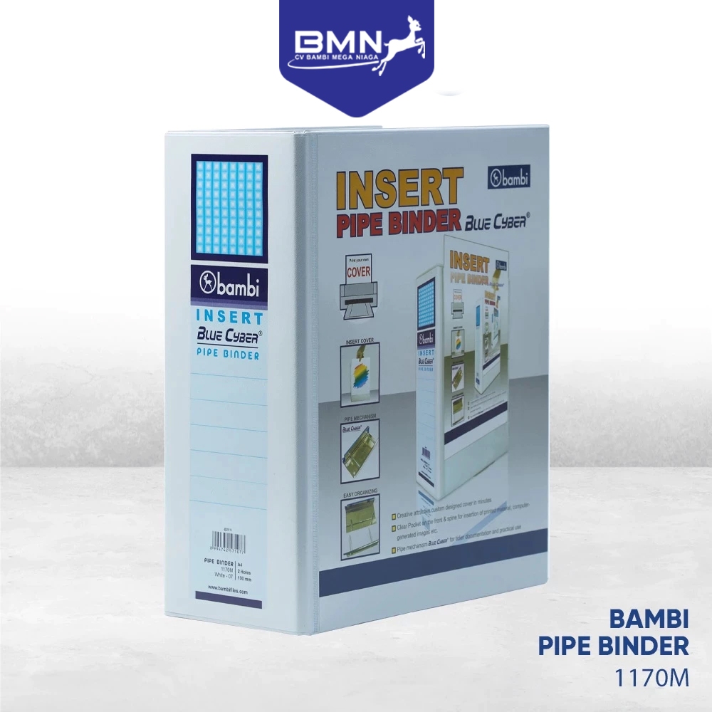 

Bambi Pipe Binder A4 EXTRA JUMBO SIZE 100 mm With Full Spine 4 Colour Labels 1170M