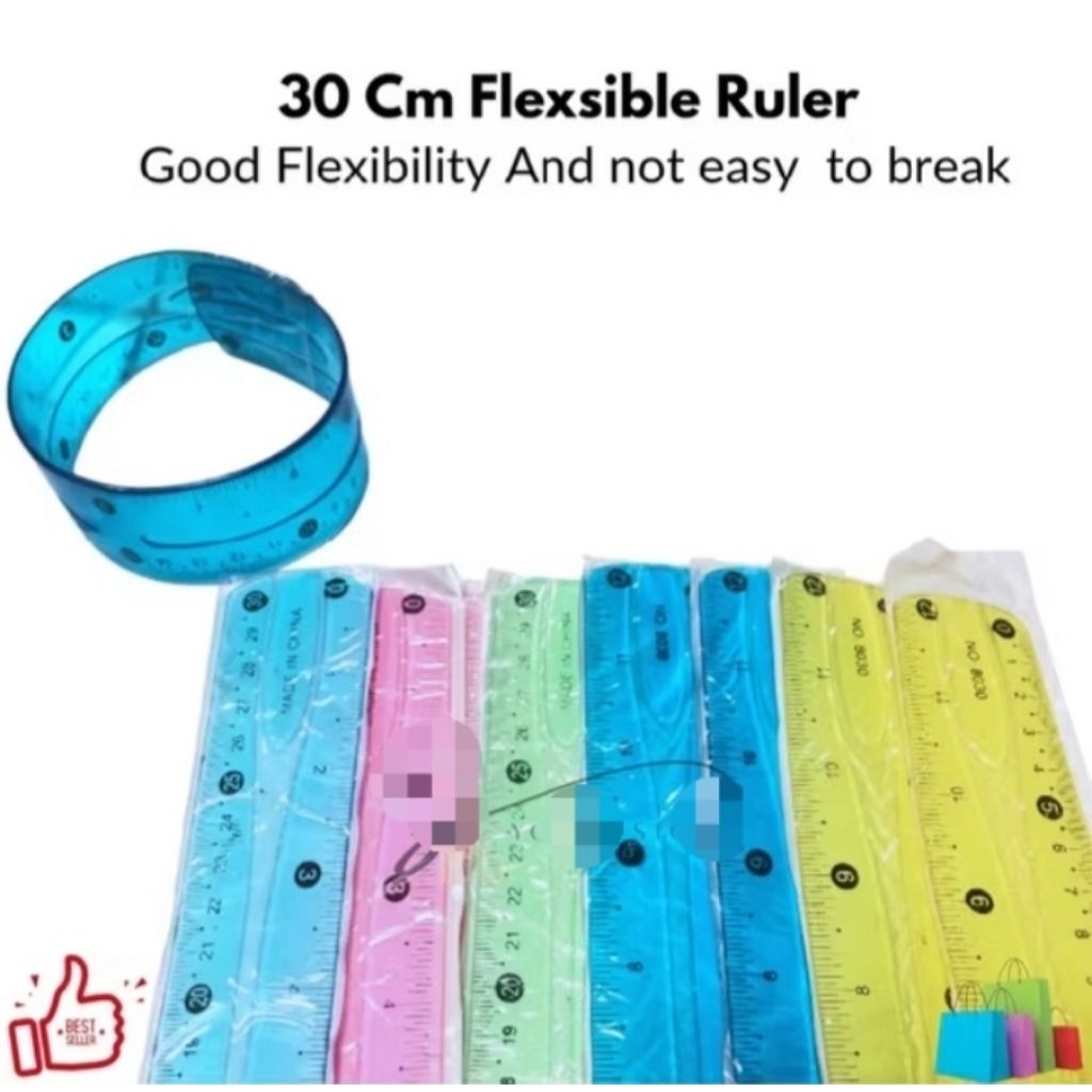 

Penggaris lentur flexibel panjang 30cm bisa dibengkokkan awet tahan lama