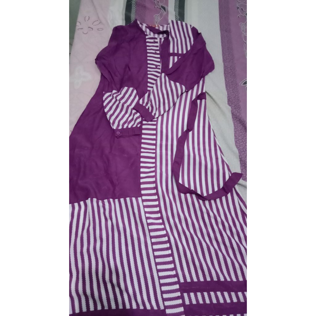 gamis seply salur ungu