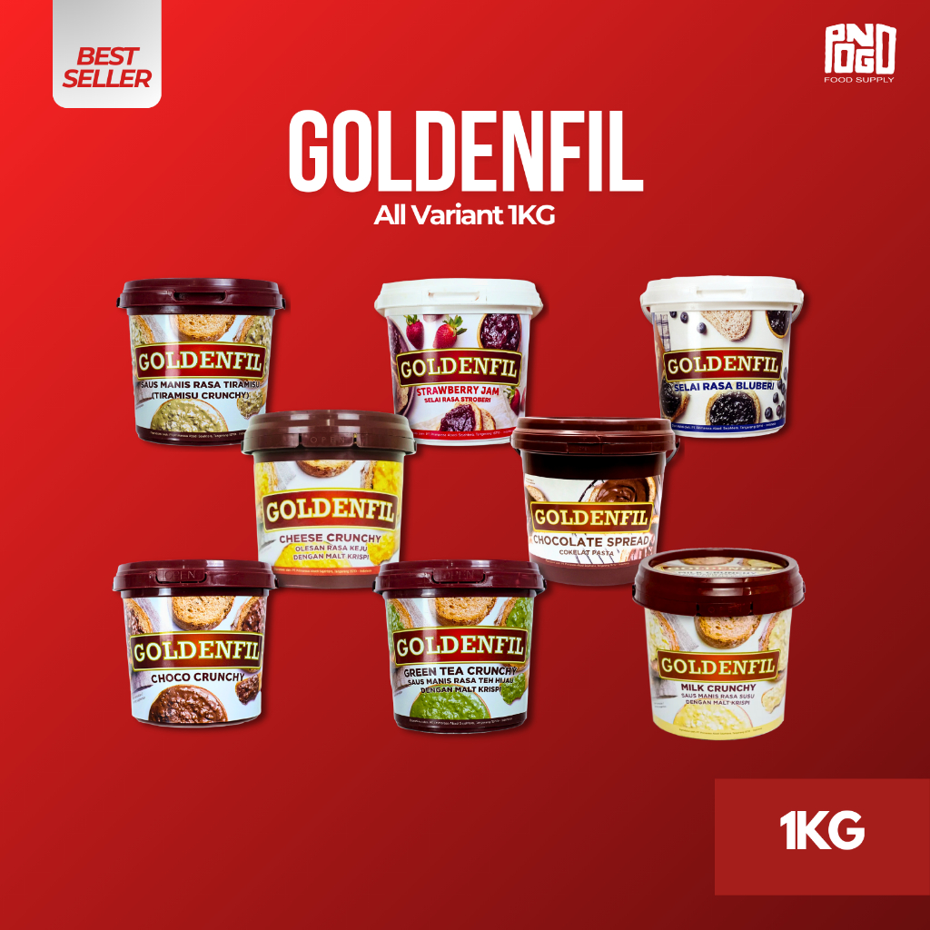 

GOLDENFIL 1KG ALL VARIANT | CHOCO CRUNCHY | CHEESE | STRAWBERRY | BLUBERI | TIRAMISU | GREENTEA