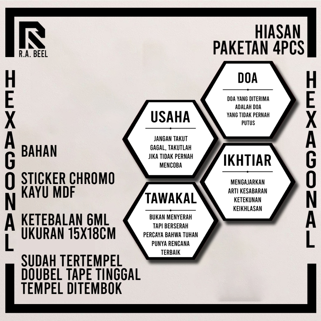 Hiasan Dinding Hexagonal Paketan Kata Motivasi Rekomendasi Buat Dekor Ruangan