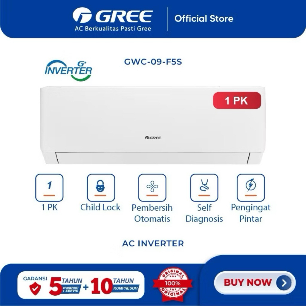 AC GREE 1 PK GWC-09-F5S INVERTER [UNIT]