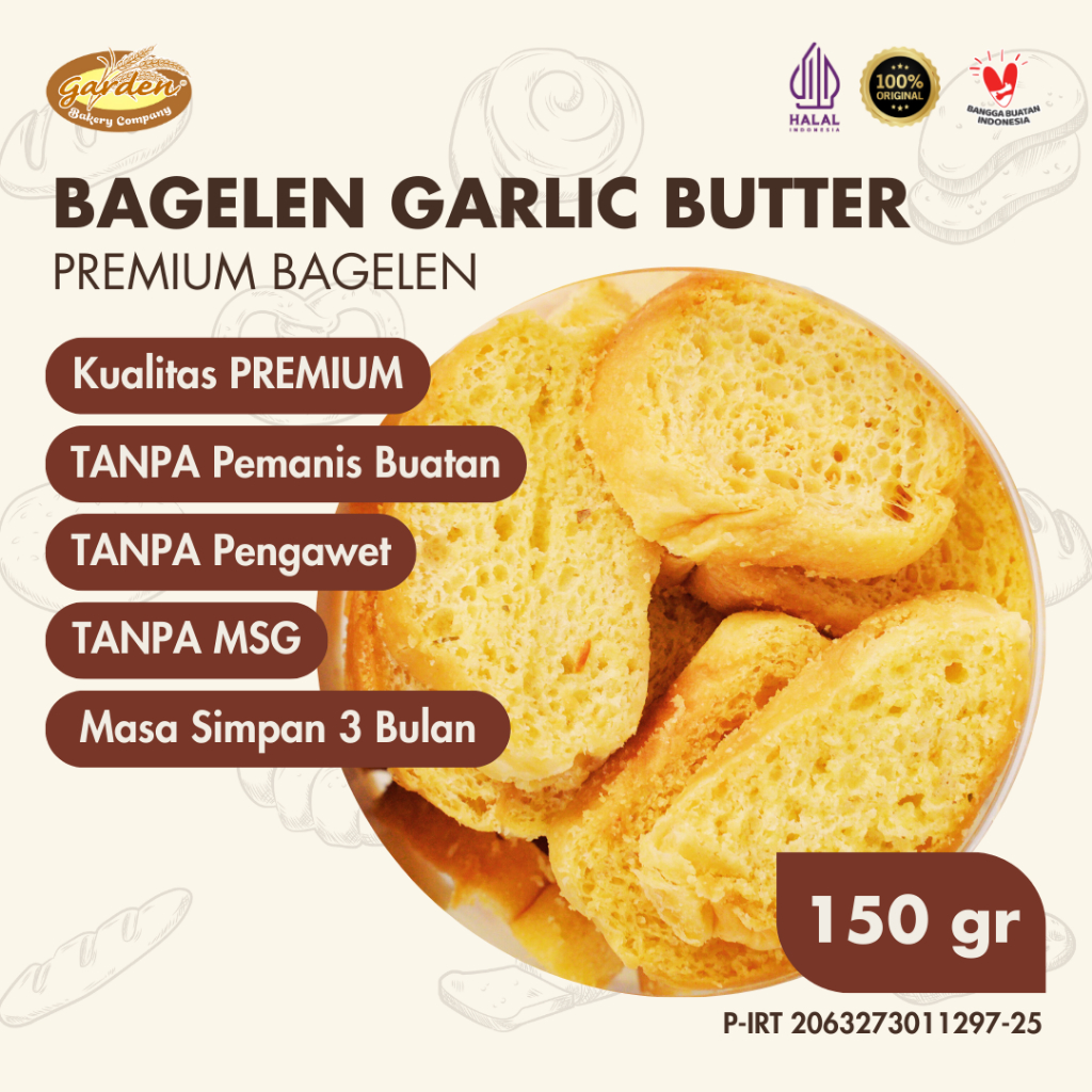 

Bagelen Garlic Butter Premium Garden Bakery Kue Kering Snacks Makanan Lebaran