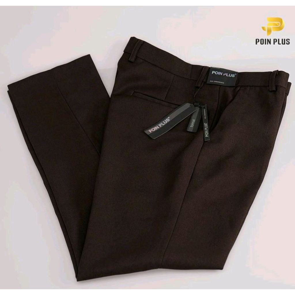 CELANA DASAR SLIMFIT POIN PLUS PRIA Abu Coklat Kantor Panjang Navy Hitam Kain Formal Nyaman Kerja
