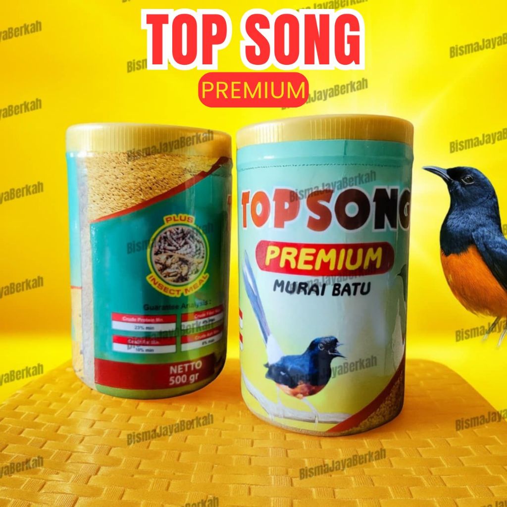 Topsong Murai Premium 1 Toples Voer Makanan Burung Pemakan Serangga Murai Kacer Wambi Protein Tinggi