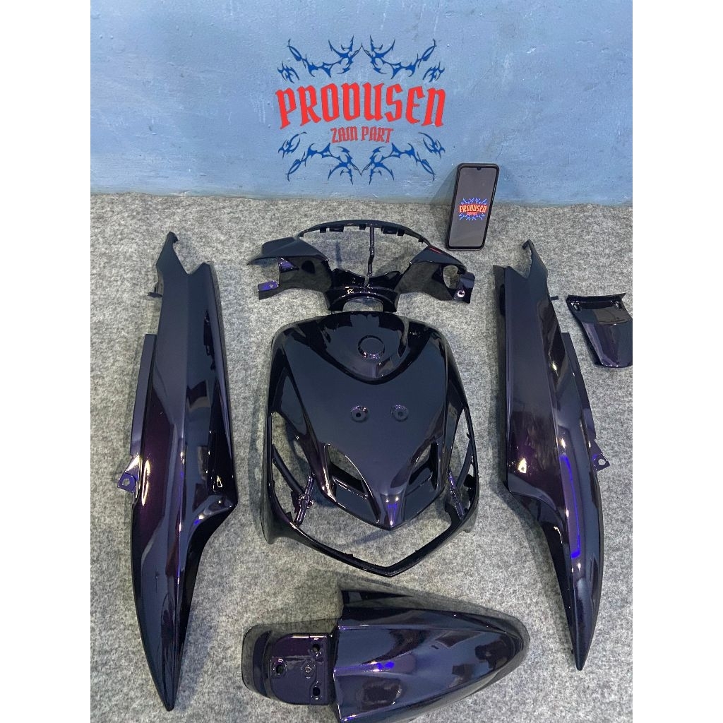 full body halus mio smile warna hitam lembayung ungu